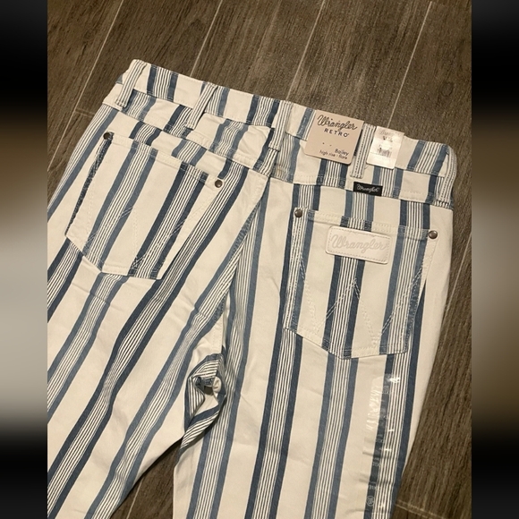 NEW Wrangler Retro Bailey High Rise Flare Jeans Womens 11/31x30 Blue Stripe - Picture 5 of 6